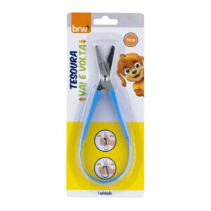 TESOURA ACO VAI E VOLTA AZUL BRW