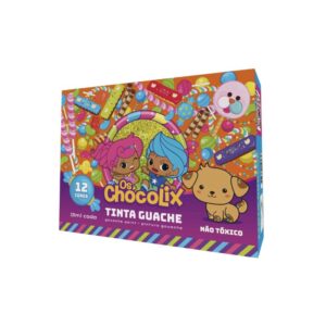 TINTA GUACHE C/12 CORES SORT 15ML CHOCOLIX MASTER