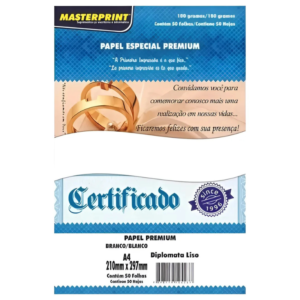 PAPEL ESPEC OPALINE/DIPLOM LISO 180G A4 50FLS MASTERPRINT