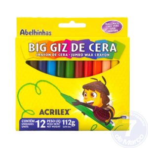 GIZ DE CERA 12 CORES BIG ACRILEX