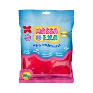 MASSA DE EVA 50G VERMELHO MAKE+