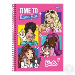CADERNO UNIVERSITARIO CAPA DURA 160F. 10M BARBIE FIT FSC FORONI