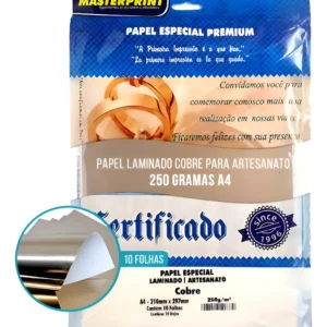 PAPEL COBRE LAMINADO/ARTESANATO 250G A4 MASTERPRINT