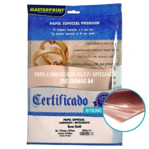 PAPEL ROSE GOLD LAMINADO/ARTESANATO 250G/ A4 MASTERPRINT