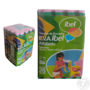 TAPETE DE EVA ALFABETO 10CMX10CM X0,5CM 26PCS IBEL