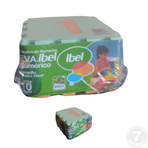 TAPETE DE EVA NUMERICO 10CMX10CM X0,5CM 10PECAS IBEL