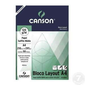 BLOCO LAYOUT ESTUDANTE A4 50FLS 120G CANSON